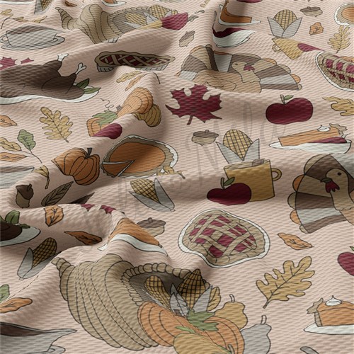 Thanksgiving Fall Autumn Pie Fabric AA492 & Get a Free $89.99 Embroidery Bundle