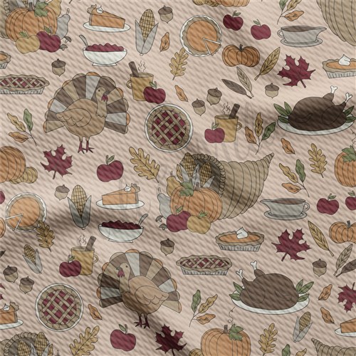 Thanksgiving Fall Autumn Pie Fabric AA492 & Get a Free $89.99 Embroidery Bundle