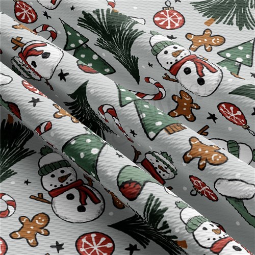 Christmas Printed Liverpool Bullet Textured Stretch Solid Strip Thick Knit Jersey Fabric