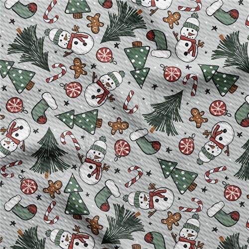Christmas Printed Liverpool Bullet Textured Stretch Solid Strip Thick Knit Jersey Fabric