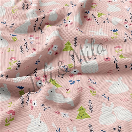 Easter Printed Liverpool Fabric Egg Bunny Pastel(E15) & Get a Free $89.99 Embroidery Bundle