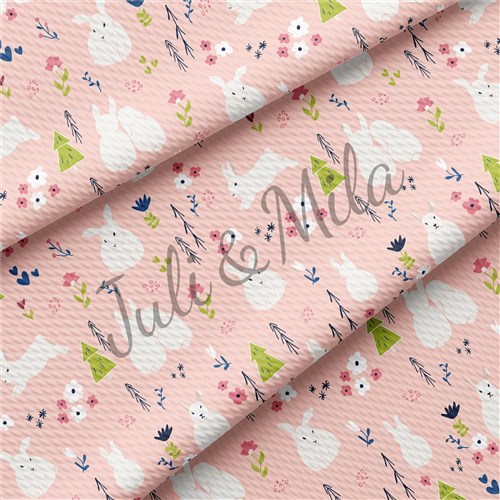 Easter Printed Liverpool Fabric Egg Bunny Pastel(E15) & Get a Free $89.99 Embroidery Bundle