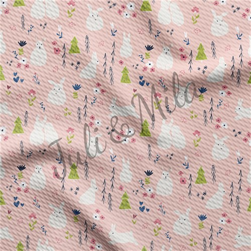 Easter Printed Liverpool Fabric Egg Bunny Pastel(E15) & Get a Free $89.99 Embroidery Bundle