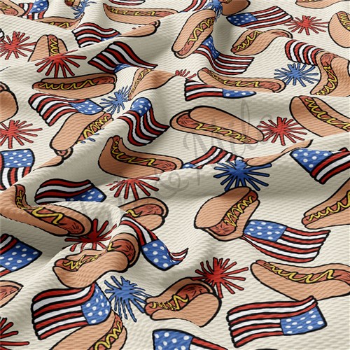 Patriotic 4th of July Printed Liverpool Fabric AA348 & Get a Free $89.99 Embroidery Bundle