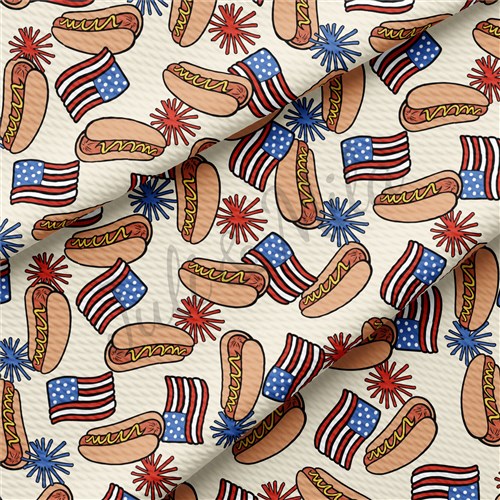 Patriotic 4th of July Printed Liverpool Fabric AA348 & Get a Free $89.99 Embroidery Bundle