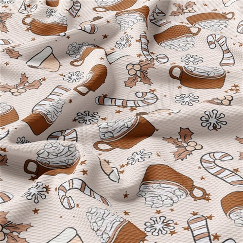 Christmas Christmas Liverpool Bullet Textured Stretch Solid Strip Thick Knit Jersey Fabric
