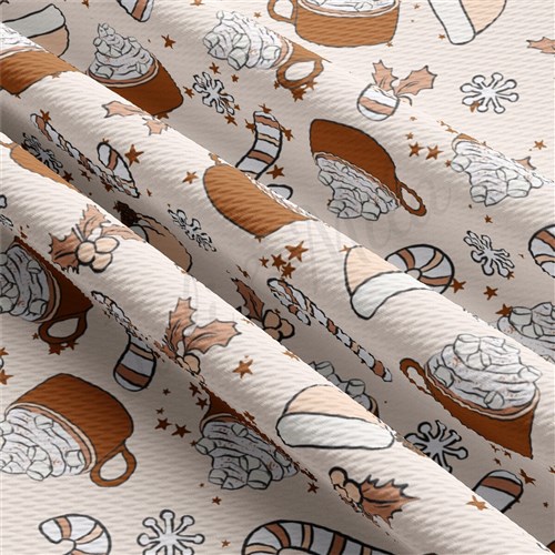 Christmas Christmas Liverpool Bullet Textured Stretch Solid Strip Thick Knit Jersey Fabric