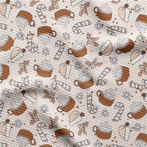 Christmas Christmas Liverpool Bullet Textured Stretch Solid Strip Thick Knit Jersey Fabric