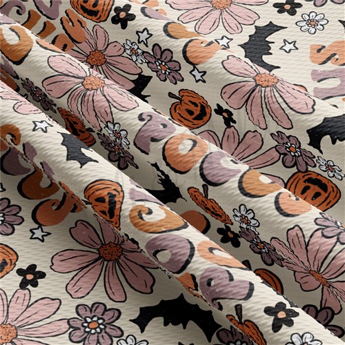 Pumpkin Printed Liverpool Bullet Textured Stretch Solid Strip Thick Knit Jersey Fabric