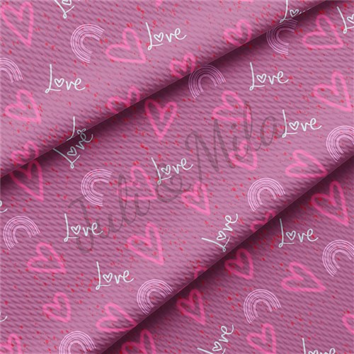 Valentine's Day Printed Liverpool Bullet Textured Stretch Solid Strip Thick Knit Jersey Fabric