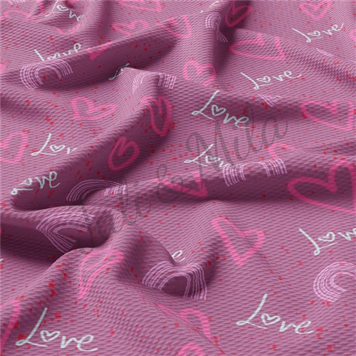 Valentine's Day Printed Liverpool Bullet Textured Stretch Solid Strip Thick Knit Jersey Fabric