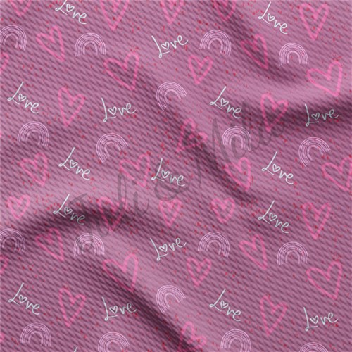 Valentine's Day Printed Liverpool Bullet Textured Stretch Solid Strip Thick Knit Jersey Fabric