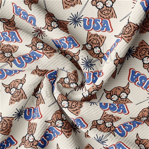 Patriotic 4th of July Printed Liverpool Fabric AA353 & Get a Free $89.99 Embroidery Bundle