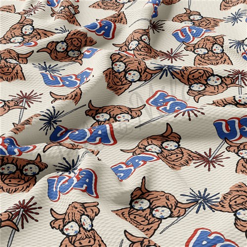 Patriotic 4th of July Printed Liverpool Fabric AA353 & Get a Free $89.99 Embroidery Bundle