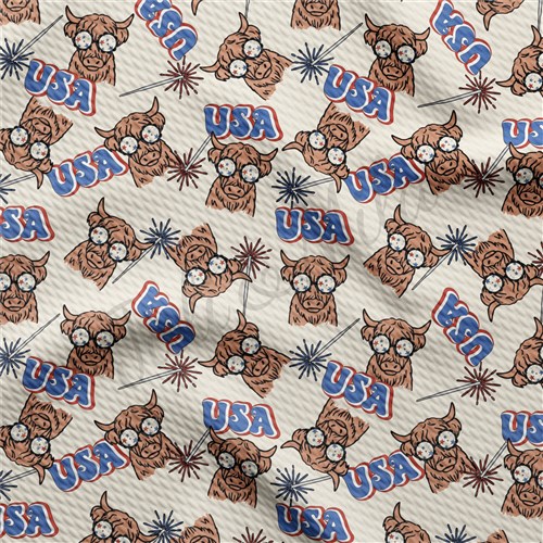 Patriotic 4th of July Printed Liverpool Fabric AA353 & Get a Free $89.99 Embroidery Bundle