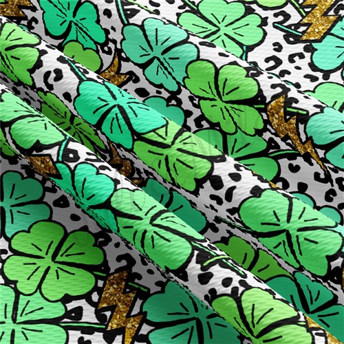 St. Patrick's Day Printed Liverpool Bullet Textured Stretch Solid Strip Thick Knit Jersey Fabric