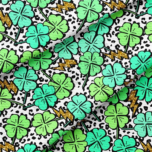 St. Patrick's Day Printed Liverpool Bullet Textured Stretch Solid Strip Thick Knit Jersey Fabric
