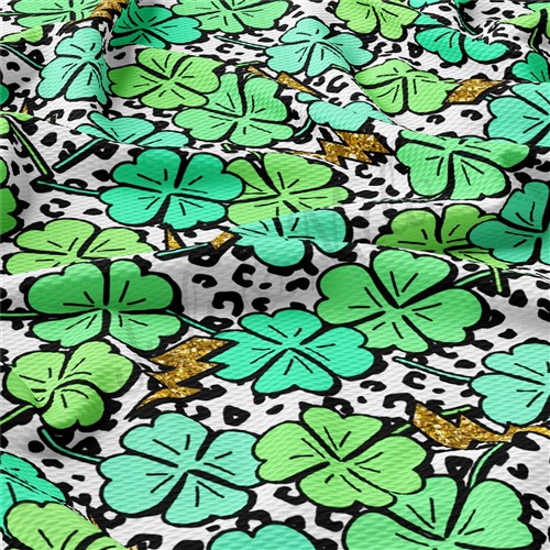 St. Patrick's Day Printed Liverpool Bullet Textured Stretch Solid Strip Thick Knit Jersey Fabric