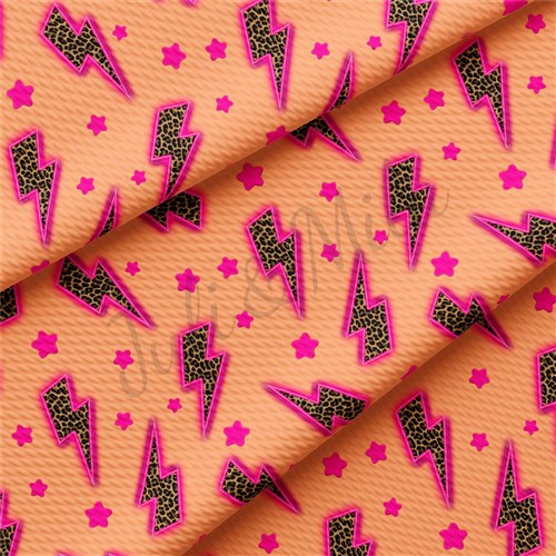 Lighting Thunder Printed Liverpool Bullet Textured Stretch Solid Strip Thick Knit Jersey Fabric