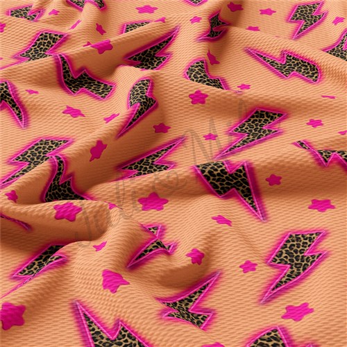 Lighting Thunder Printed Liverpool Bullet Textured Stretch Solid Strip Thick Knit Jersey Fabric