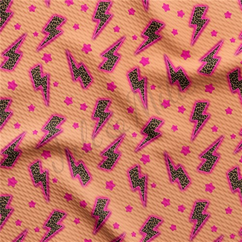 Lighting Thunder Printed Liverpool Bullet Textured Stretch Solid Strip Thick Knit Jersey Fabric