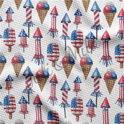 Patriotic 4th of July Printed Liverpool USA Flag (PT & Get a Free $89.99 Embroidery Bundle