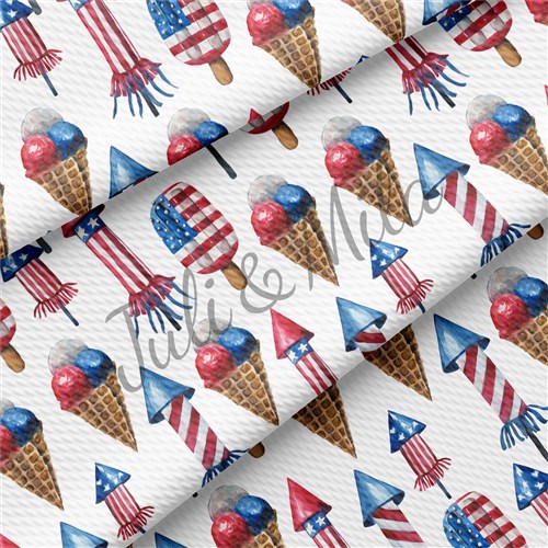 Patriotic 4th of July Printed Liverpool USA Flag (PT & Get a Free $89.99 Embroidery Bundle