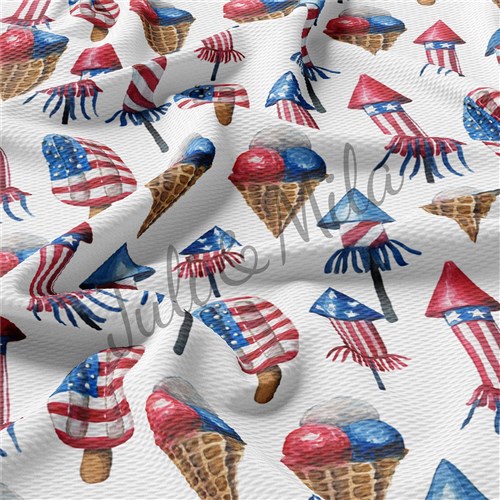 Patriotic 4th of July Printed Liverpool USA Flag (PT & Get a Free $89.99 Embroidery Bundle