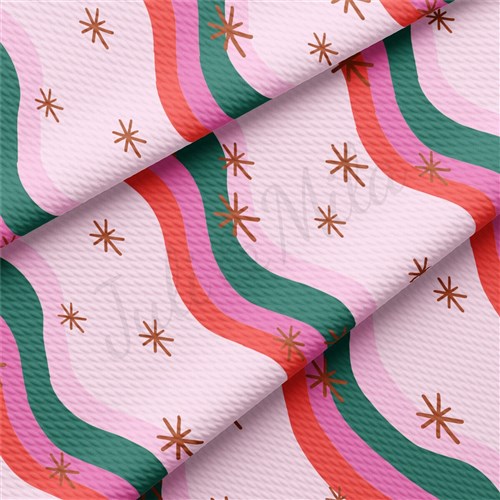 Christmas Christmas Liverpool Bullet Textured Stretch Solid Strip Thick Knit Jersey Fabric