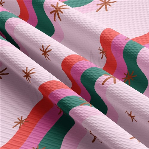 Christmas Christmas Liverpool Bullet Textured Stretch Solid Strip Thick Knit Jersey Fabric