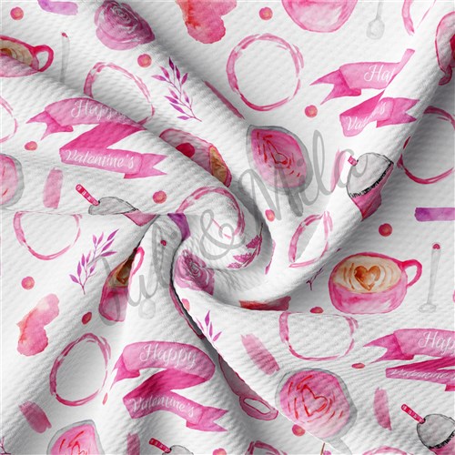 Valentine's Day Printed Liverpool Bullet Textured Stretch Solid Strip Thick Knit Jersey Fabric
