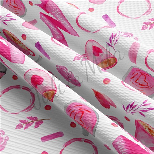 Valentine's Day Printed Liverpool Bullet Textured Stretch Solid Strip Thick Knit Jersey Fabric