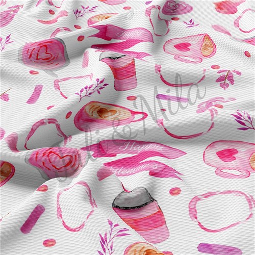 Valentine's Day Printed Liverpool Bullet Textured Stretch Solid Strip Thick Knit Jersey Fabric