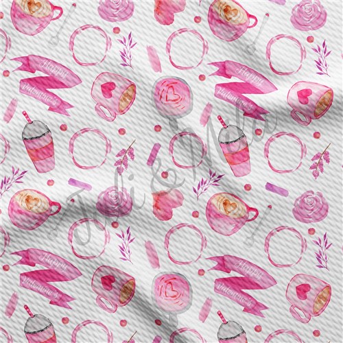 Valentine's Day Printed Liverpool Bullet Textured Stretch Solid Strip Thick Knit Jersey Fabric