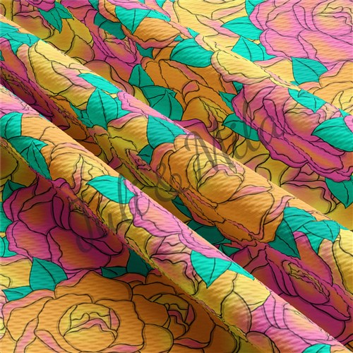 Floral Printed Liverpool 4 Way Fabric Floral81 & Get a Free $89.99 Embroidery Bundle