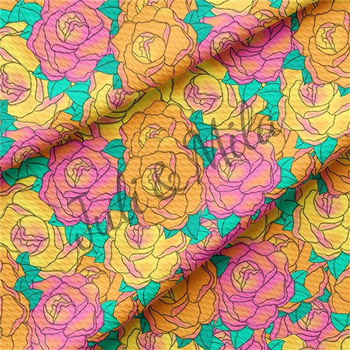 Floral Printed Liverpool 4 Way Fabric Floral81 & Get a Free $89.99 Embroidery Bundle