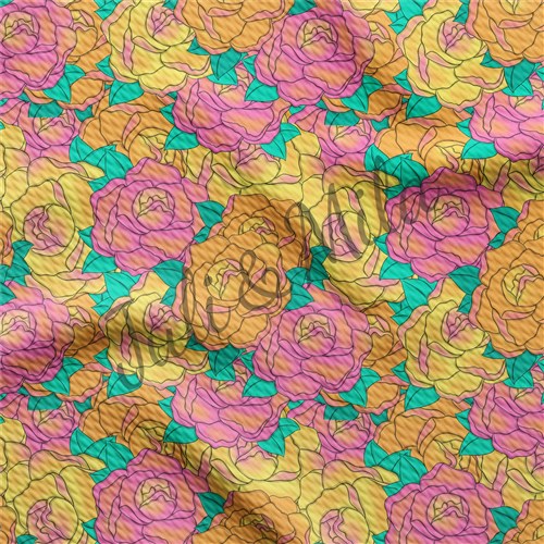 Floral Printed Liverpool 4 Way Fabric Floral81 & Get a Free $89.99 Embroidery Bundle