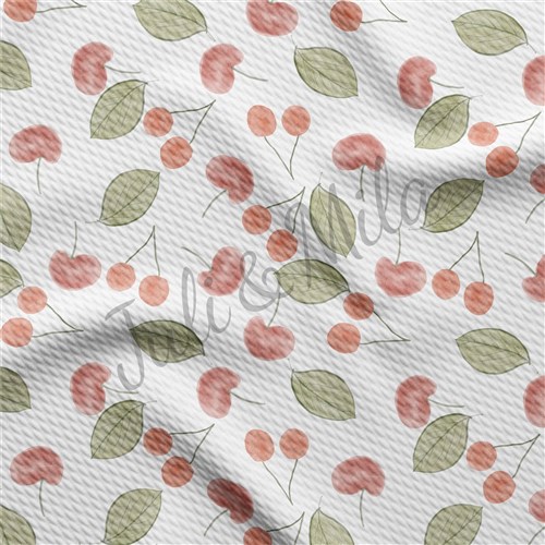 Cherry Printed Liverpool 4 Way Fabric Cherry & Get a Free $89.99 Embroidery Bundle