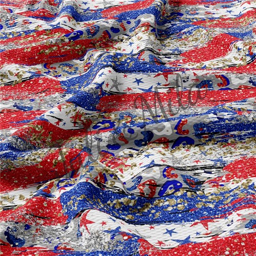 Patriotic 4th of July Printed Liverpool USA Flag (PT29) & Get a Free $89.99 Embroidery Bundle