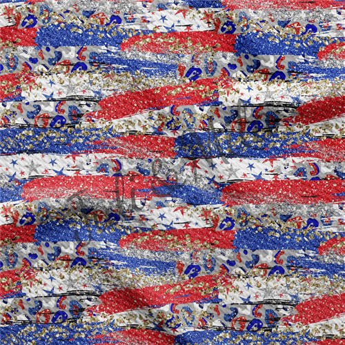 Patriotic 4th of July Printed Liverpool USA Flag (PT29) & Get a Free $89.99 Embroidery Bundle