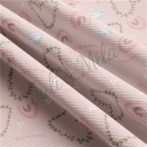 Valentine's Day Printed Liverpool Bullet Textured Stretch Solid Strip Thick Knit Jersey Fabric
