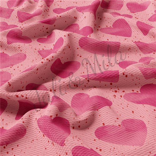 Valentine's Day Printed Liverpool Bullet Textured Stretch Solid Strip Thick Knit Jersey Fabric