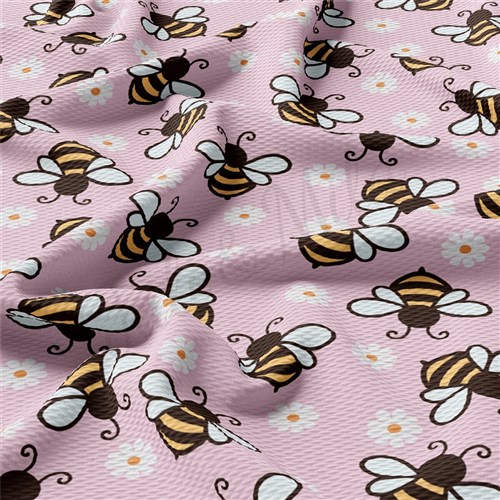 Bees bees Liverpool Bullet Textured Stretch Solid Strip Thick Knit Jersey Fabric