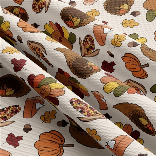 Thanksgiving Printed Liverpool Fabric AA2156 & Get a Free $89.99 Embroidery Bundle