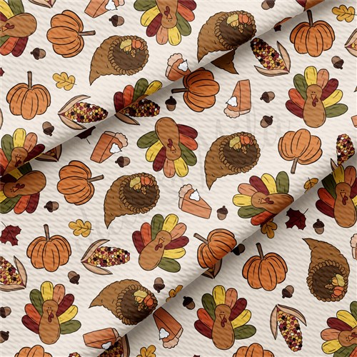 Thanksgiving Printed Liverpool Fabric AA2156 & Get a Free $89.99 Embroidery Bundle