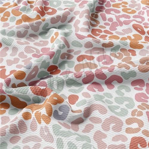 Pastel Leopard Cheetah Liverpool Bullet Textured Stretch Solid Strip Thick Knit Jersey Fabric