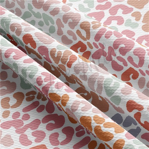 Pastel Leopard Cheetah Liverpool Bullet Textured Stretch Solid Strip Thick Knit Jersey Fabric