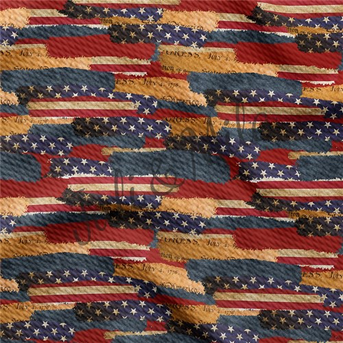 Patriotic Printed Liverpool 4 Way Stretch PT74 TBP102 & Get a Free $89.99 Embroidery Bundle