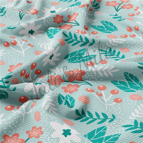 Printed Liverpool Fabric (Floral52) & Get a Free $89.99 Embroidery Bundle