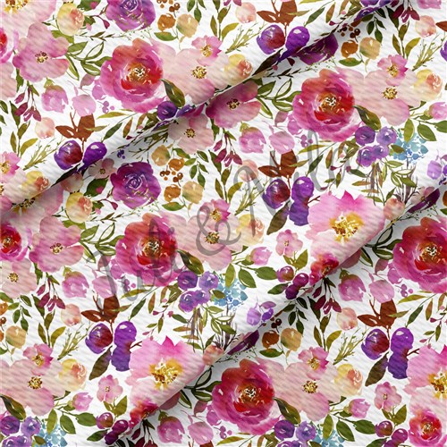 Printed Floral Liverpool Fabric Bow Floral (F27) & Get a Free $89.99 Embroidery Bundle